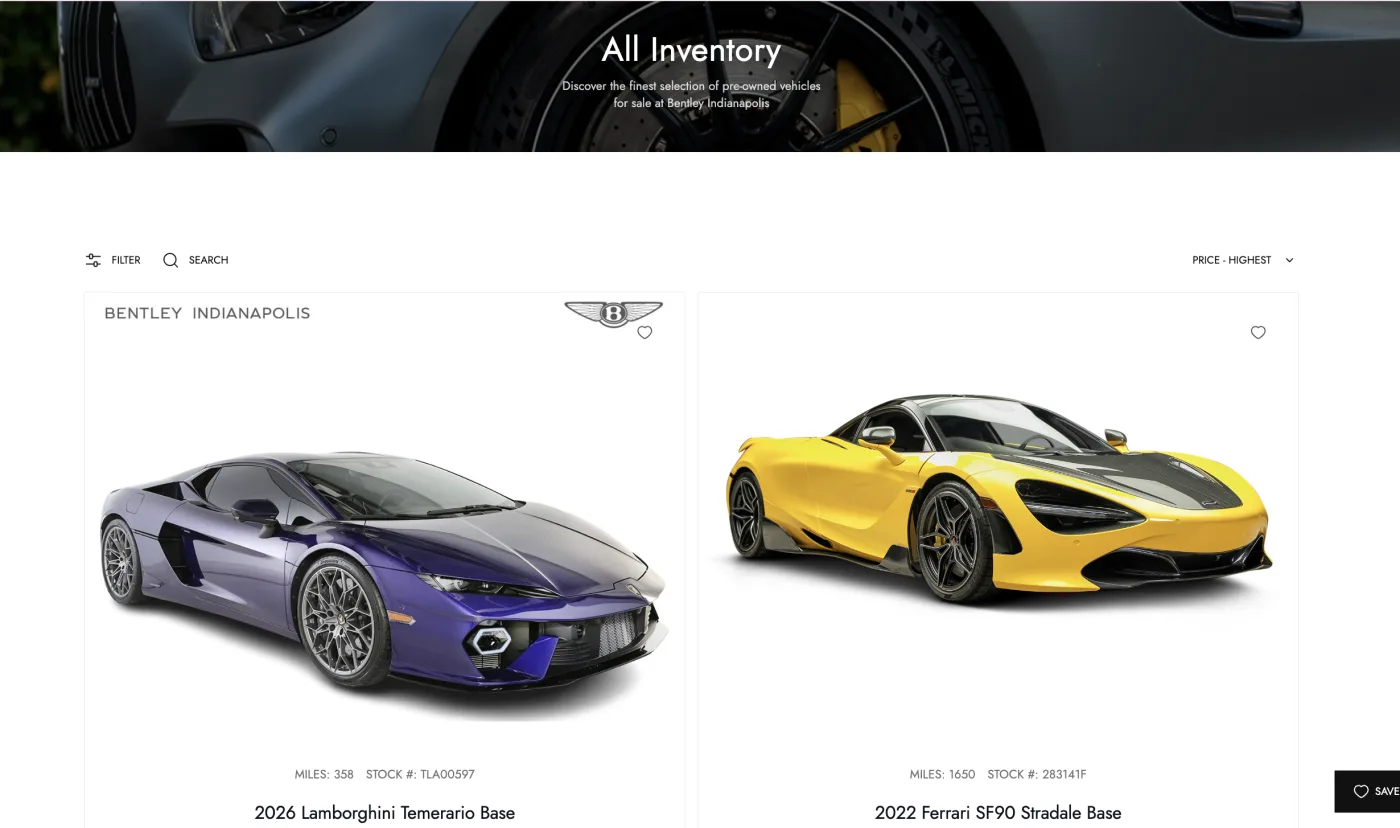 New dealership website