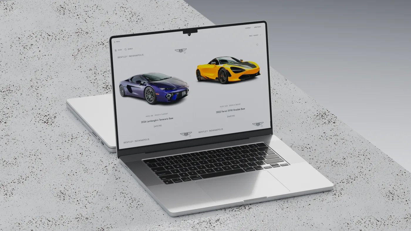 Inventory listing on a laptop
